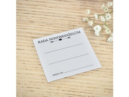 Kartička Rada novomanželům - zábava pro svatební hosty