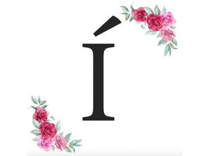 Písmeno Í kartička s růžemi - písmena k sestavení jmen a nápisů