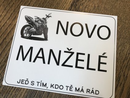 Svatební cedulka SPZ na motorku Novomanželé silniční motorka - SPZ na svatební motorku