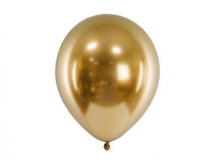 Balónky zlaté chromové  30 cm 10 ks - zlatý nafukovací chromové svatební balónky na party, oslavu, svatbu
