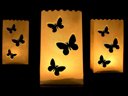 Lampionový sáček Motýlci - lampionový pytlíček k dekoraci