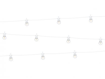 Světelný řetěz bílý RETRO žárovky LED - světýlka na svatební výzdobu a dekoraci