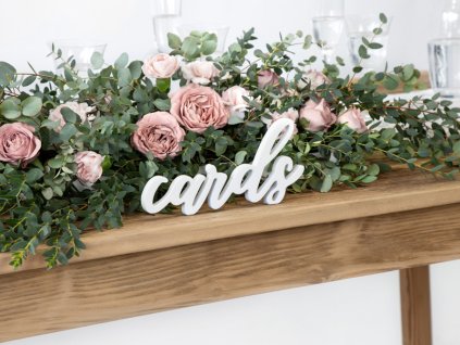 Dřevěný nápis cards - svatební výzdoba písmena