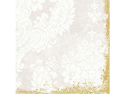 Papírové ubrousky Duni 50 ks 33 cm x 33 cm Royal white - třívrstvé ubrousky na slavnostní svatební tabuli