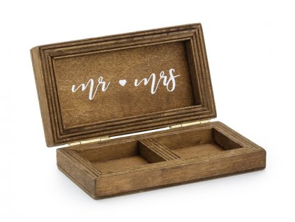 Dřevěná krabička na svatební prstýnky