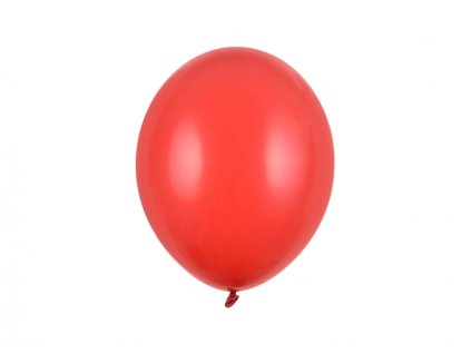 Balónek červený pastelový  27 cm 50 ks - červené nafukovací pastelové balónky na svatbu, party, oslavy
