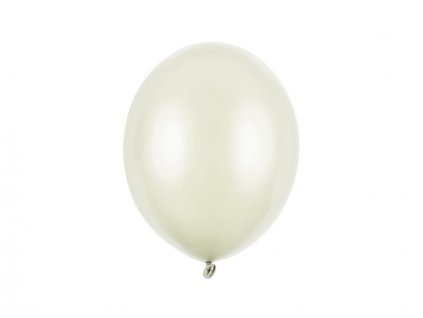 Balónek ivory metalický  27 cm 100 ks - ivory nafukovací metalické svatební balónky na party, oslavu, svatbu