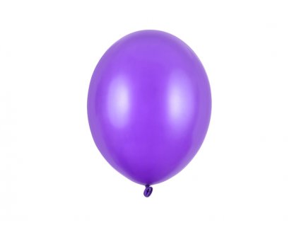 Balónek tmavě fialový metalický  27 cm 50 ks - tmavě fialové nafukovací metalické svatební balónky na party, oslavu, svatbu