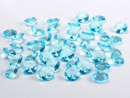 Dekorační diamanty světle tyrkysové 12 mm - výzdoba svatebního stolu