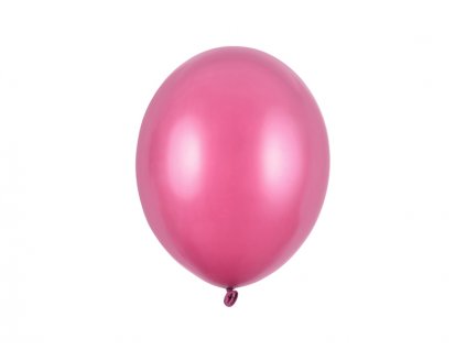 Balónek sytě růžový metalický  27 cm 100 ks - sytě růžové nafukovací metalické svatební balónky na party, oslavu, svatbu