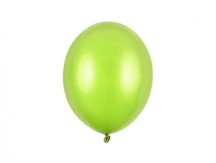 Balónek světle zelený metalický  27 cm 10 ks - světle zelené nafukovací metalické svatební balónky na party, oslavu, svatbu