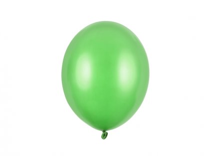 Balónek zelený metalický  27 cm 10 ks - zelené nafukovací metalické svatební balónky na party, oslavu, svatbu