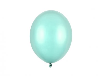 Balónek mátový metalický  27 cm 10 ks - mint nafukovací metalické svatební balónky na party, oslavu, svatbu