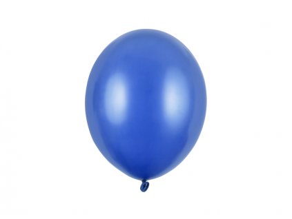 Balónek modrý metalický  27 cm 50 ks - modré nafukovací metalické svatební balónky na party, oslavu, svatbu