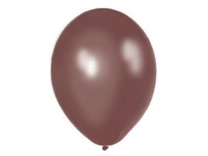 Balónek hnědý metalický  27 cm 10 ks - hnědé nafukovací metalické svatební balónky na party, oslavu, svatbu