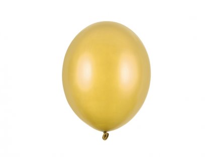 Balónek medově zlatý metalický  27 cm 50 ks - medově zlaté nafukovací metalické svatební balónky na party, oslavu, svatbu