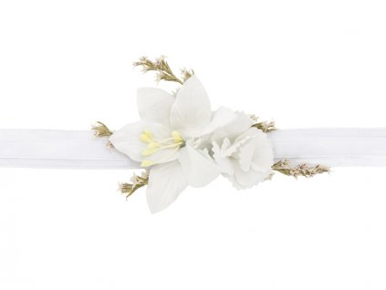 Boho květinová korsáž bílá - pro nevěsty a družičky