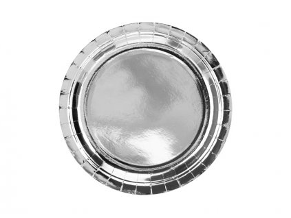 Talíře papírové stříbrné 23 cm 6 ks - jednorázové nádobí