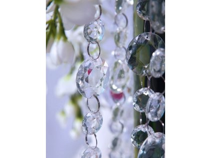 Dekorační krystalová girlanda čirá 1 m - Girlandy na svatební výzdobu