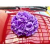Kytice na svatební auto - buket velký fialový lila