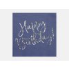 Ubrousky Happy Birthday tmavě modré 20 ks - narozeninové ubrousky 33 cm x 33 cm