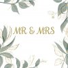 Ubrousky vytlačované Wedding Mr &Mrs 16 ks - ubrousky s vytlačeným dekorem 33 cm x 33 cm