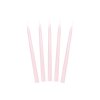 Kónické svíčky jemně světle růžové 10 ks - svíčky na slavnostní svatební stůl