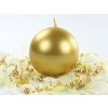 Svíčka koule zlatá perleťová  80 mm - svíčky na slavnostní svatební stůl