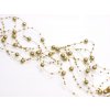 Perličky na silikonu zlaté 1,3 m 5 ks - perličková girlanda na svatební výzdobu