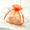Sáček z organzy oranžový 10 ks - organzový pytlíček na svatební mandle a dárečky pro hosty
