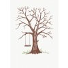 Svatební strom hnědý watercolor s houpačkou A4 - svatební stromy