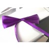 Saténová mašle fialová se stuhou k nalepení - dekorace na svatební auto