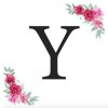 Písmeno Y kartička s růžemi - písmena k sestavení jmen a nápisů