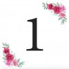 Číslice 1 kartička s růžemi - číslice k sestavení svatebních nápisů
