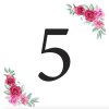 Číslice 5 kartička s růžemi - číslice k sestavení svatebních nápisů