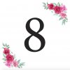 Číslice 8 kartička s růžemi - číslice k sestavení svatebních nápisů