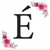 Písmeno É kartička s růžemi - písmena k sestavení jmen a nápisů