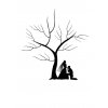 Svatební strom č.12 černý s novomanželi A4 - svatební stromy