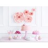 Papírové květy světle růžové 5 ks  - romantická svatební výzdoba a dekorace