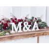 M - velké dřevěné písmeno bílé 25 x 20 cm - svatební písmena