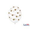 Balónky průhledné se zlatými srdíčky  30 cm 6 ks