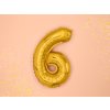 Fóliová číslice 6 zlatá - nafukovací balónky