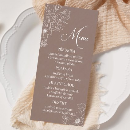 Svatební menu No. 15 (Papír Strukturovaný papír 300 g/m²)