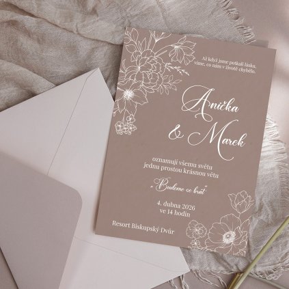 Svatební oznámení No. 15 (Papír Strukturovaný papír 300 g/m²)