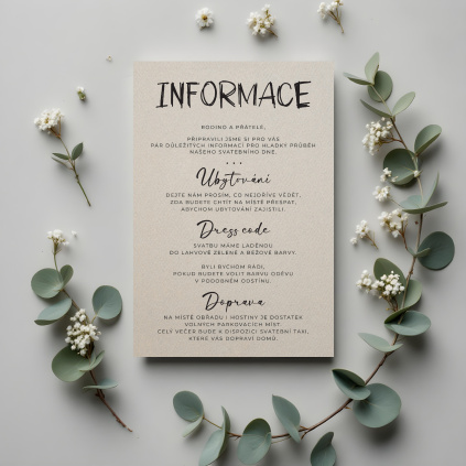 Informační karta 002  Doplňkové informace pro Vaše hosty
