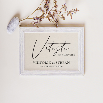 Uvítací plakát- A3 005  "Vítejte na naší svatbě."