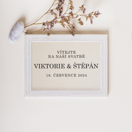 Uvítací plakát- A3 007  "Vítejte na naší svatbě."