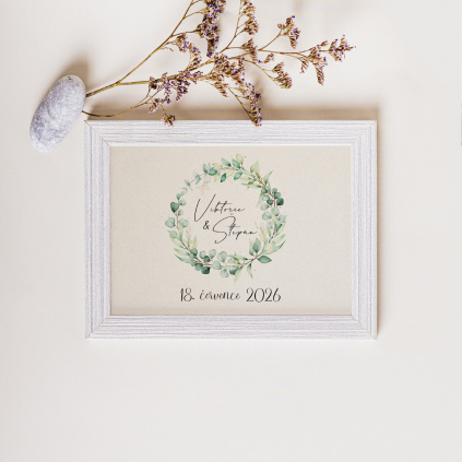 Uvítací plakát- A3 010  "Vítejte na naší svatbě."