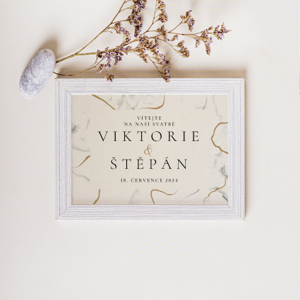 Uvítací plakát- A3 015  "Vítejte na naší svatbě."