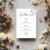 Svatební MENU - 001  Svatební tabule vyladěná k dokonalosti